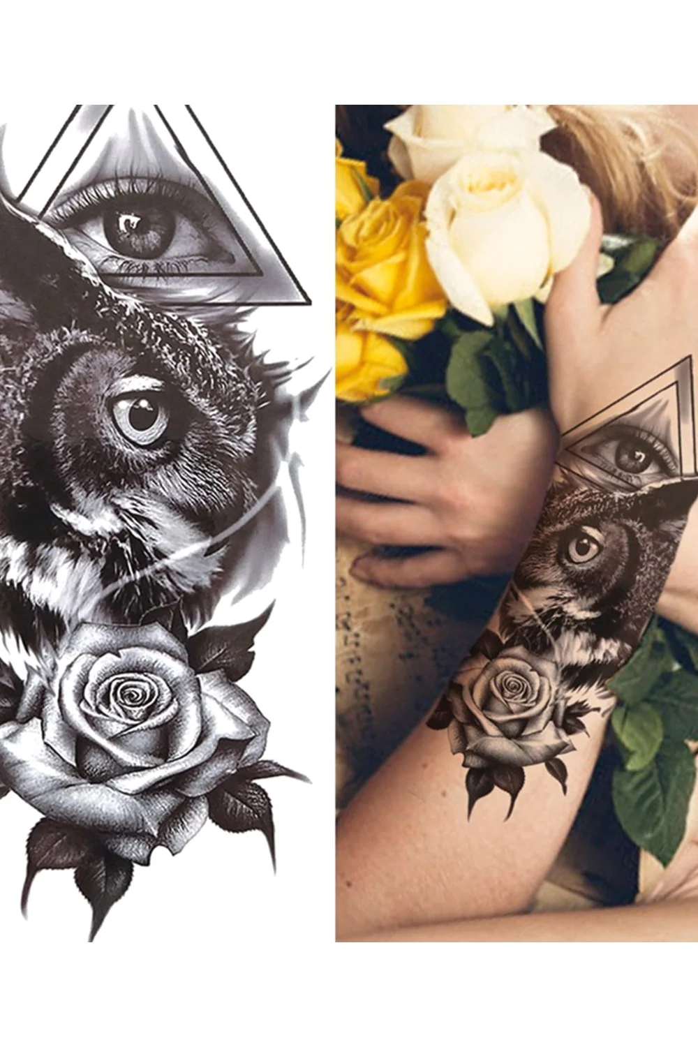  Forest Tattoo Sticker For Men Women Children Tiger Wolf Death Skull Temporary Tattoo Fake Henna Skeleton King Animal Tatoo 921-1