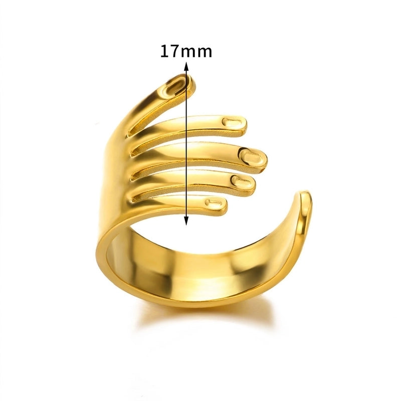 304 Stainless Steel Gold Plated Minimalist Classic Style Plating Solid Color Rings