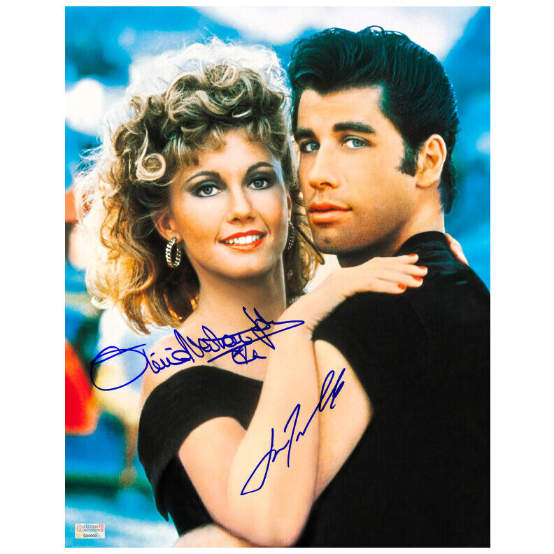 Olivia Newton-John & John Travolta Autographed Grease 11x14 Photo Poster painting