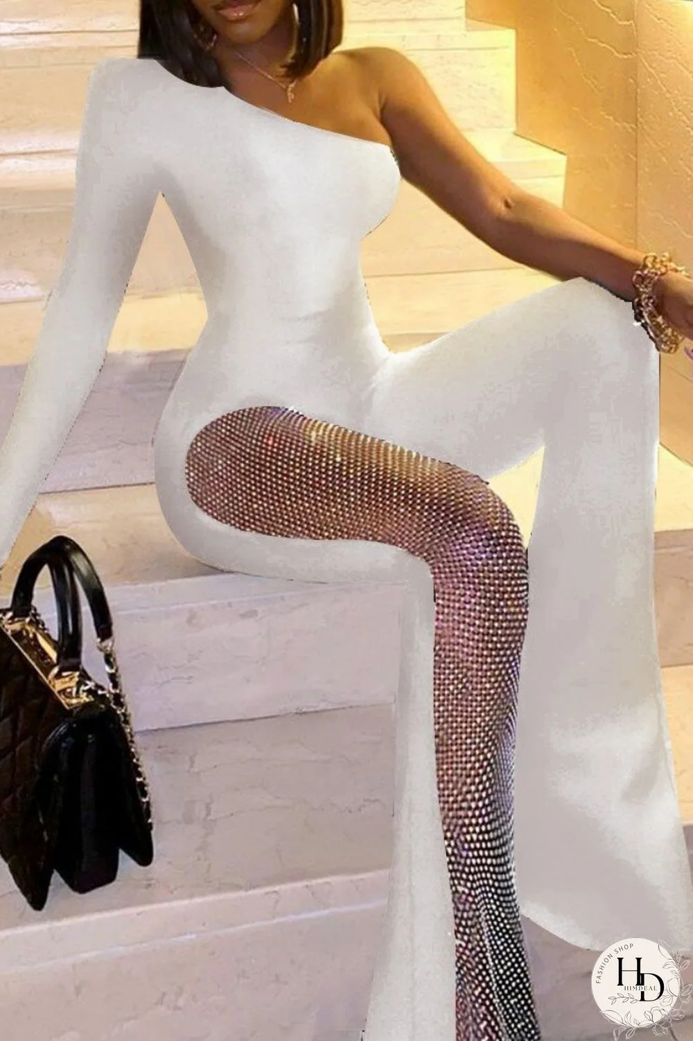 Black Sexy Casual Solid Patchwork Backless Oblique Collar Skinny Jumpsuits