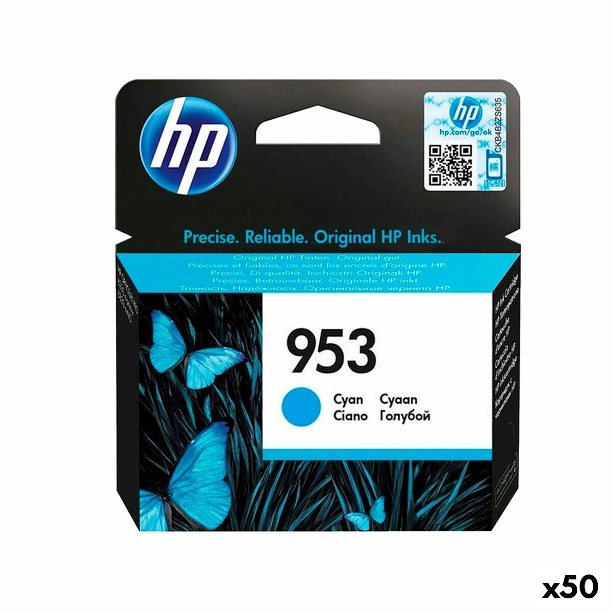 Original Ink Cartridge HP 953 Cyan (50 Units)