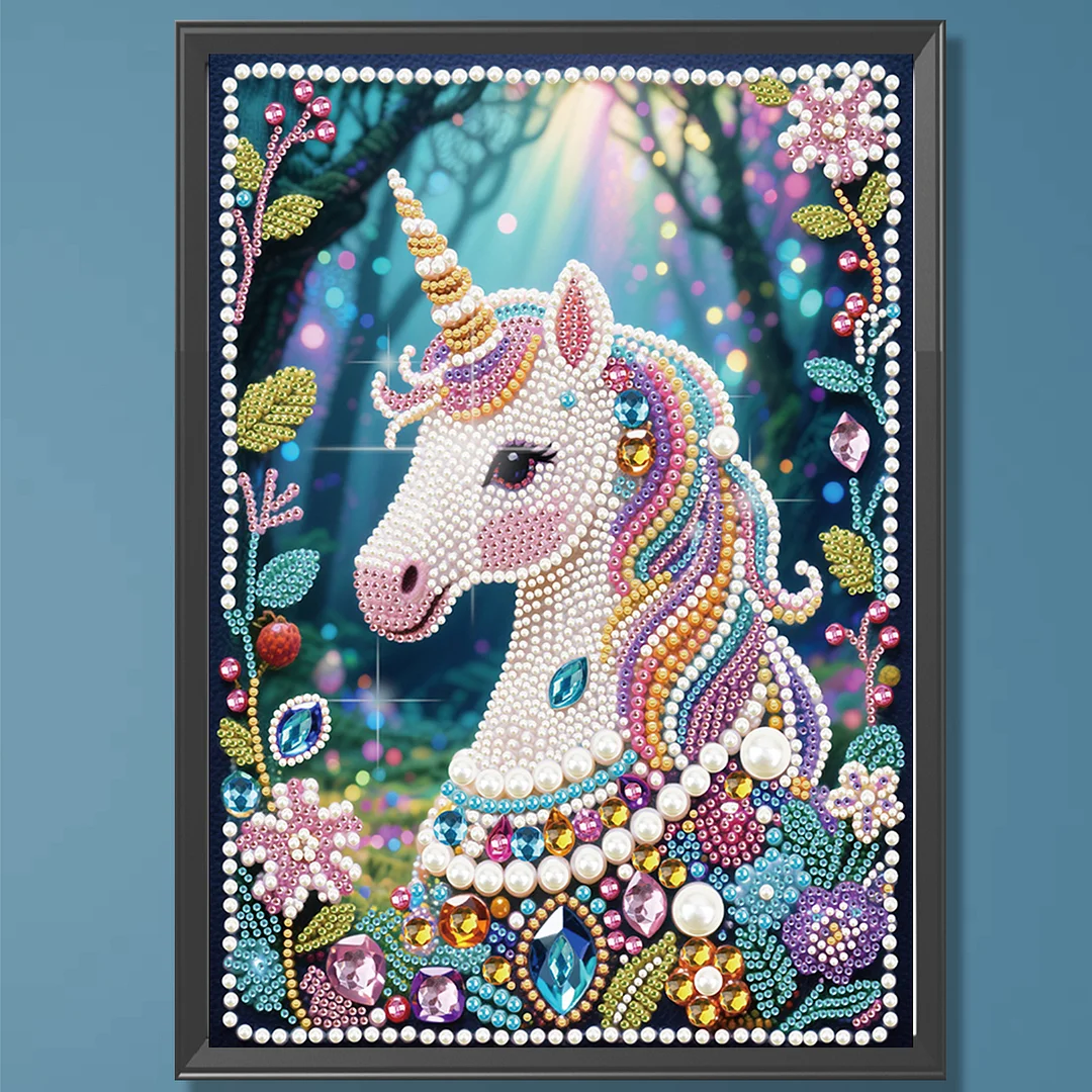 White Wildebeest DIY Partial Diamond Pearl Painting Art Kits 30x40cm Special Shape Pearl Gem Paintings Picture Arts Craft for Home Wall Decor