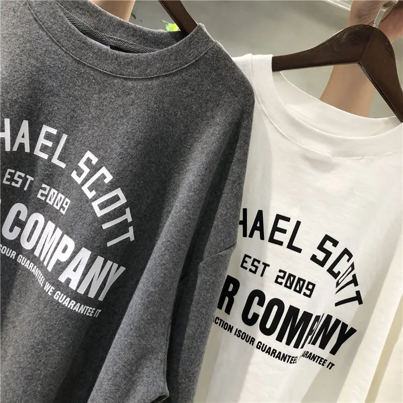 Brownm Brownm T-Shirt Female Ins Tide 2023 New Summer Korean Simple Letter Print Loose Students Show Thin Top