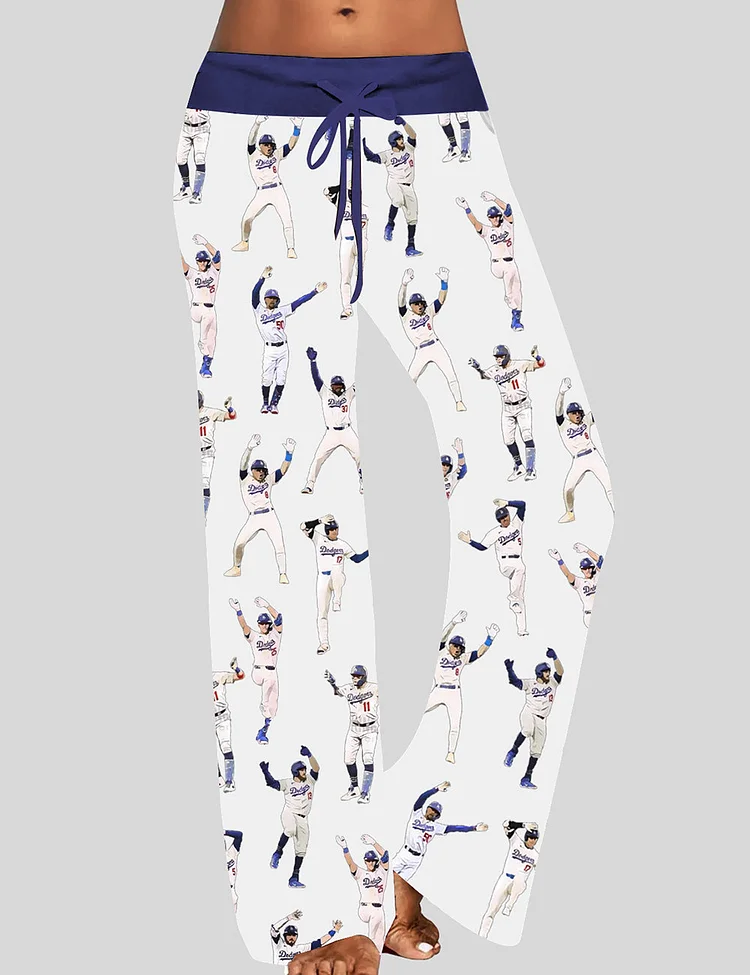 Women's Dodgers Baseball Celebrations Of Los Angeles Wide Leg Drawstring Waistband Pants