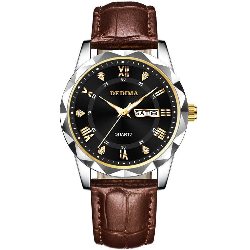Casual Classic Style Color Block Solid Color Buckle Quartz Men’s Watches