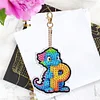 Diamond Painting Double Sided Dinosaur Letters P Keychain Pendant