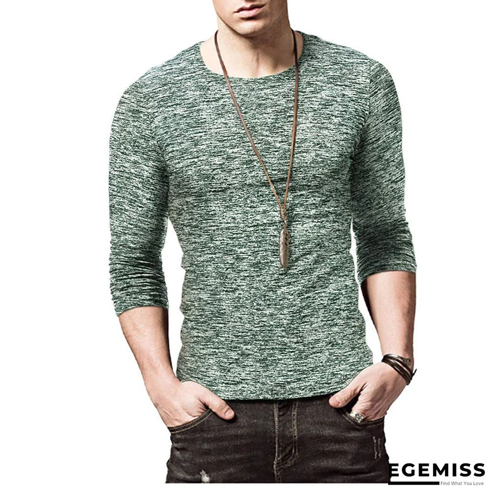 Men's Bottom Shirt Round Collar Long Sleeve T-shirt Men's Shirt jerseys | EGEMISS
