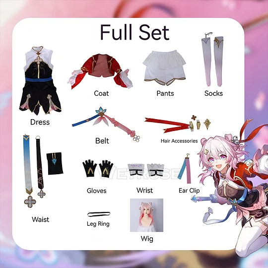 [Wetrose] In Stock SSR March 7th Hunt Honkai Star Rail Cosplay Costume Chinese Xianzhou Style Март 7 Wig Full Set
