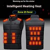 25 Heating Zones Smart Electric Heated Vest USB Stand Collar Thermal Clothes