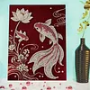 Lotusfisch-DIY-Perlenpunktgem&auml;lde mit Rahmen Perlenkunstgem&auml;lde 30x40 cm Wohnkultur