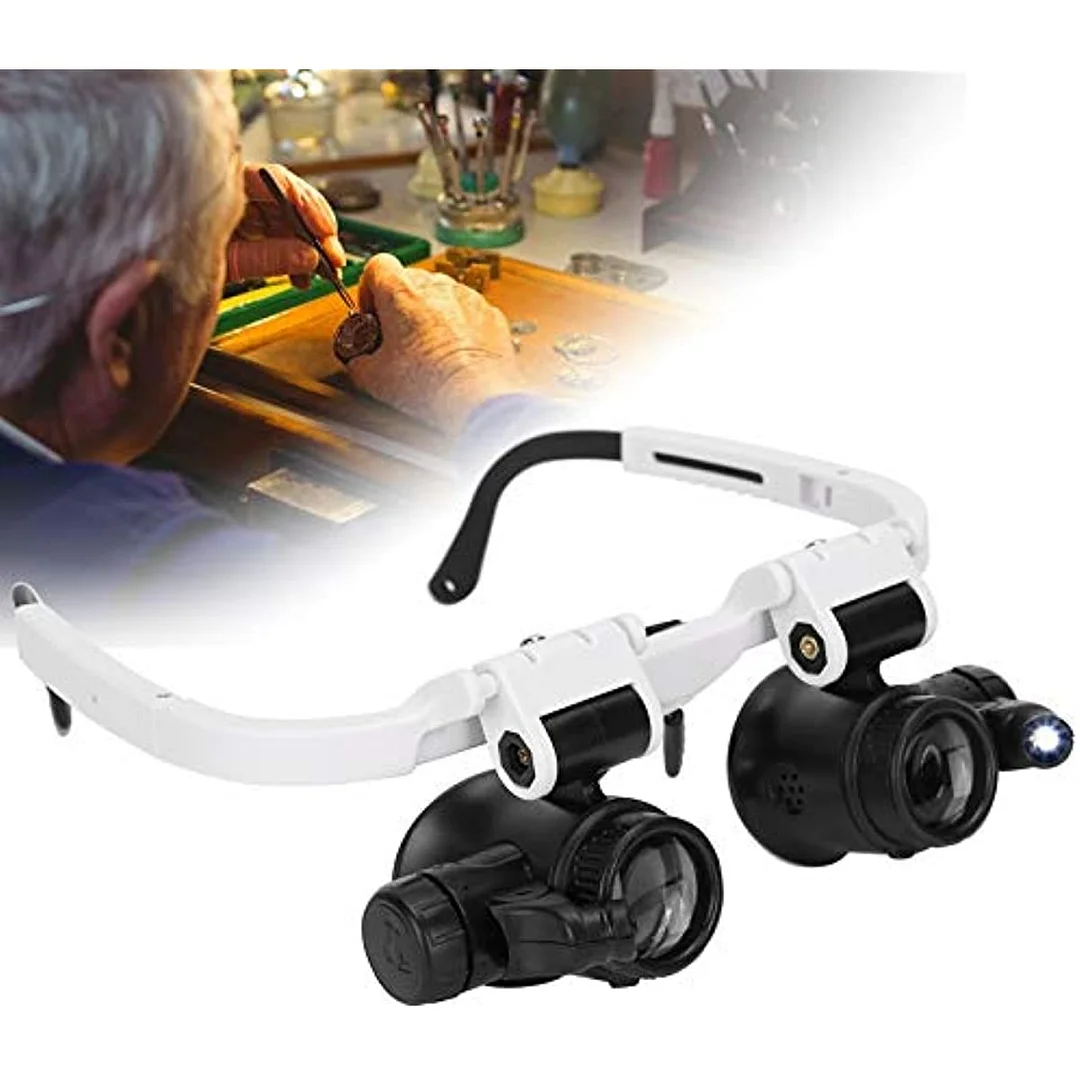 Glasses Magnifier, 8X 15x 23x Head Wearing Magnifying Glass with LED Light