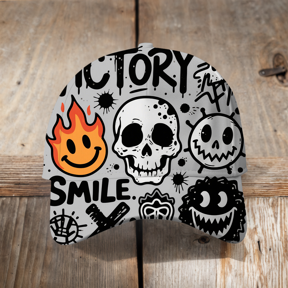 Skull Graffiti Hip Hop Outdoor Baseball Cap