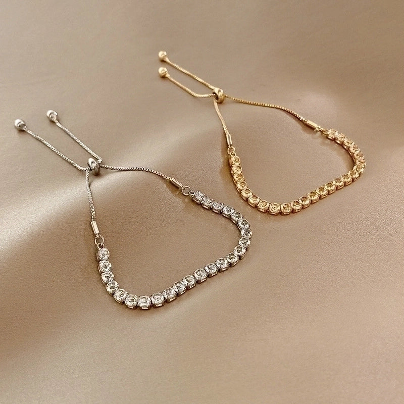 Alloy Plating Inlay Solid Color Zircon Copper Bracelets