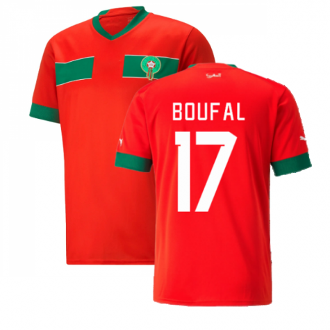 Marokko Sofiane Boufal 17 Home Trikot WM 2022