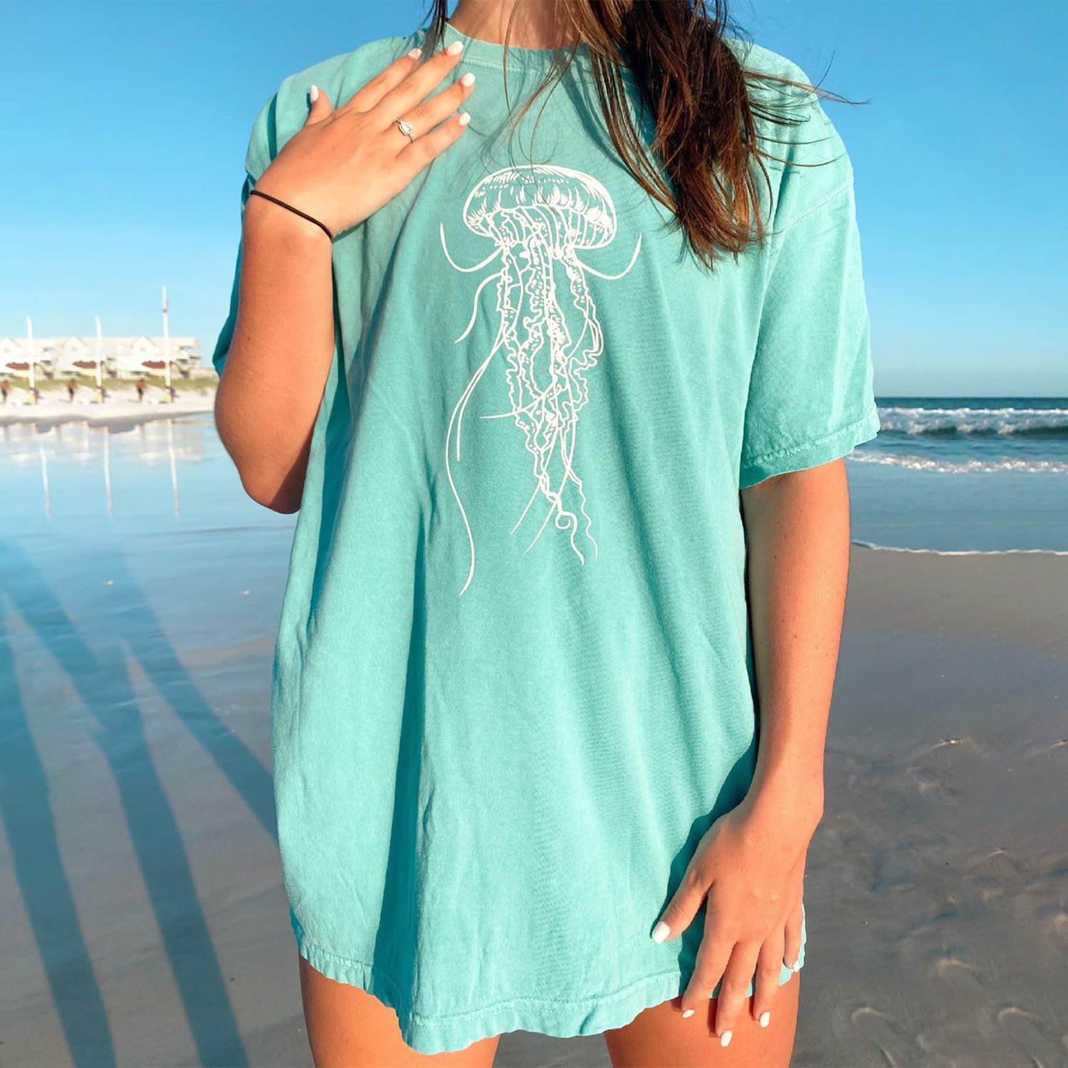 Retro Jellyfish Graphic Surf T-Shirt / [blueesa] /