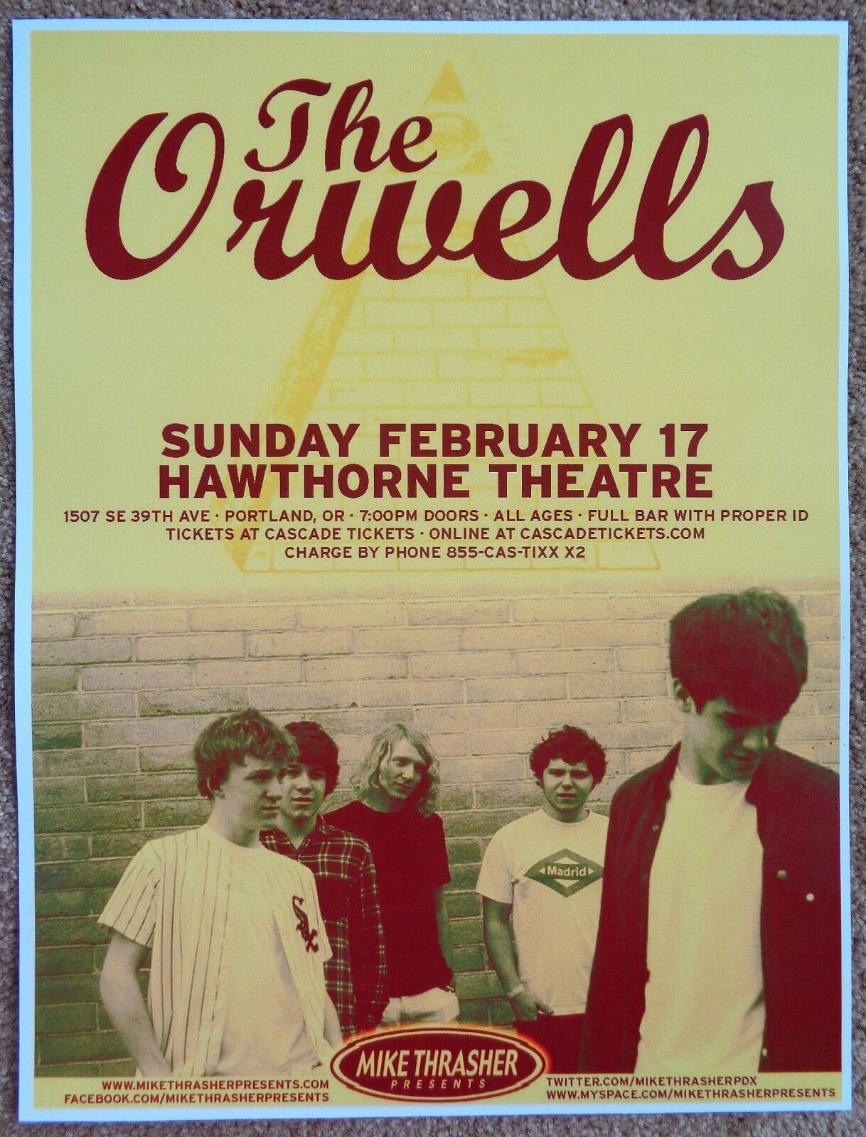 Orwells THE ORWELLS 2013 POSTER Gig Portland Oregon Concert