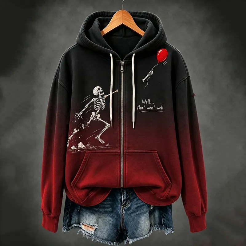 Women's Halloween "lost Balloon" Zip-up Hoodie artswardrobe