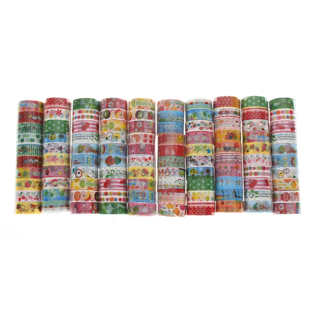BMSY Tape and 1 Sticky Washi Adhesive Roll Decorative Self for