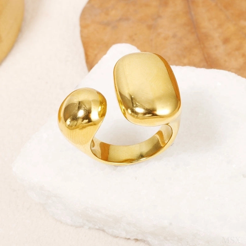 Titanium Steel Minimalist Solid Color Open Rings