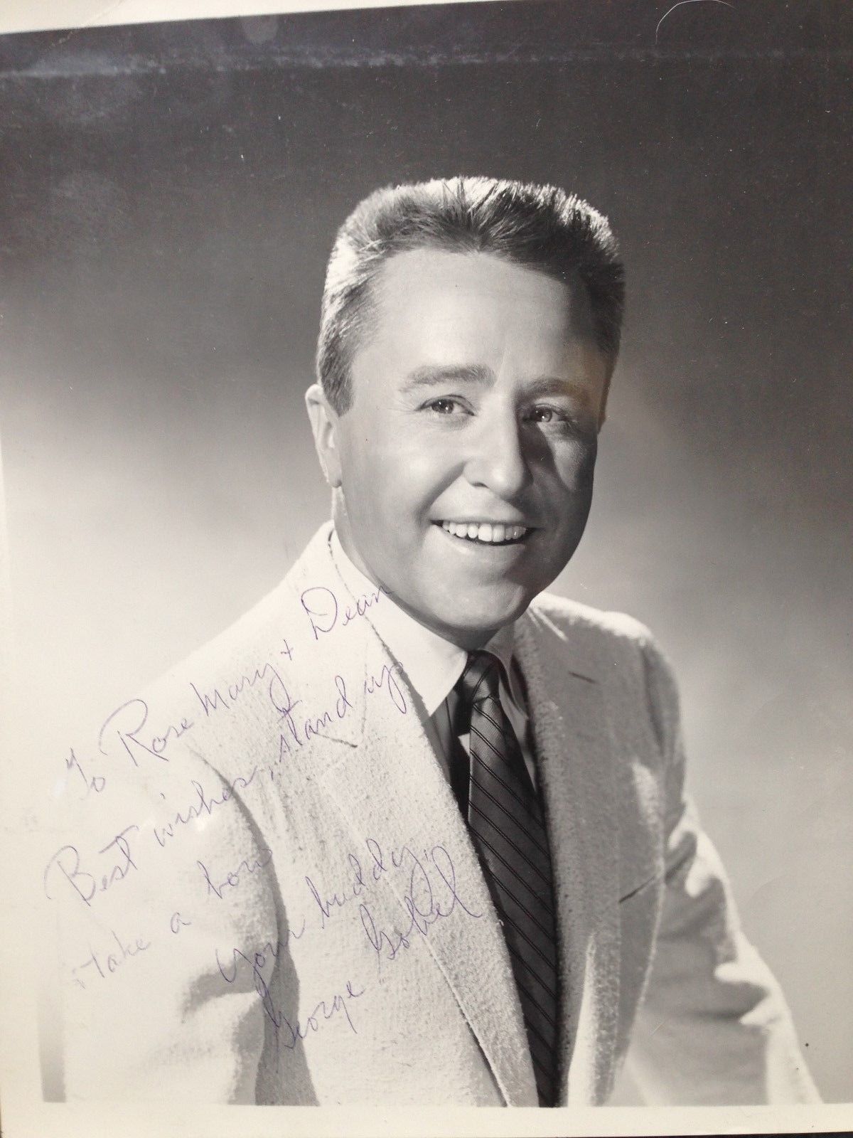 ORIGINAL, SIGNED, Black & White George Gobel Publicity Photo Poster painting