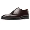 Handmade Mens Brown Wholecut Leather Wedding Dress Shoes