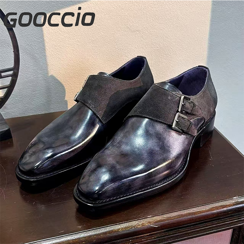 NJ211 Prenium Calf Skin Dress Shoes/Monk Shoes For Men  GOOCCIO   