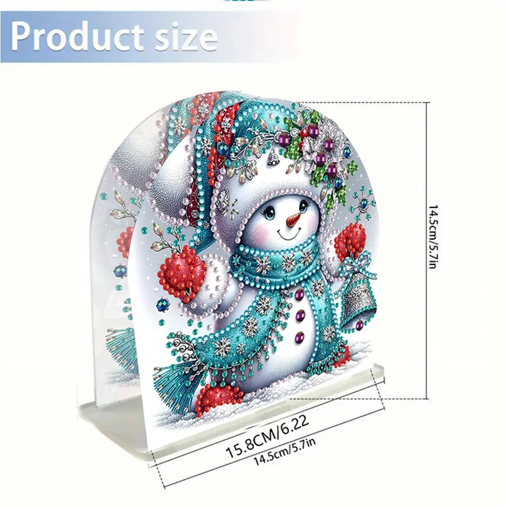 DIY Acrylic Winter Snowman Diamond Painting Paper Towel Holder for Home Art Crafts