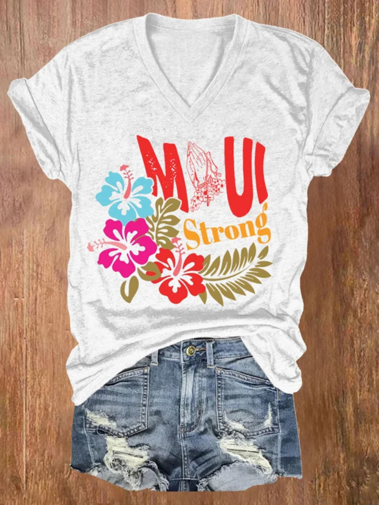 Women's Maui Strong Print Short Sleeve T-Shirt