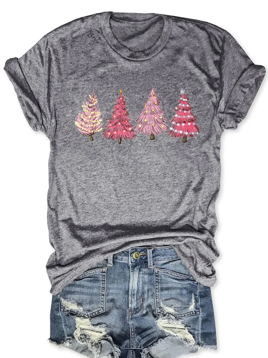 Pink Christmas Tree T-shirt