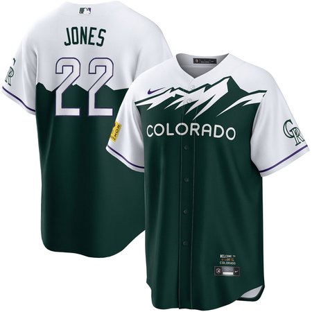 Men's Colorado Rockies #22 Nolan Jones  Green Home Replica Jersey