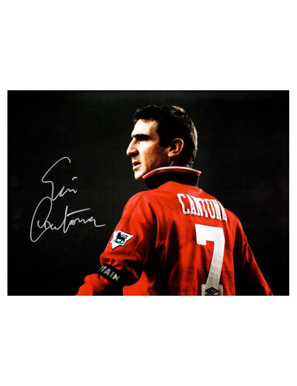 16x12 Man Utd Photo Poster painting Signed By Eric Cantona 100% Authentic With COA