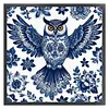 Blue And White Porcelain Owl-11CT Stamped Cross Stitch 50*50cm/19.69*19.69in tapestrymarket