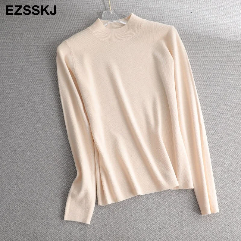 Loose  halfneck Sweater Pullover Women Autumn winter Casual long Sleeve basic plus size Sweater For women Female knit top