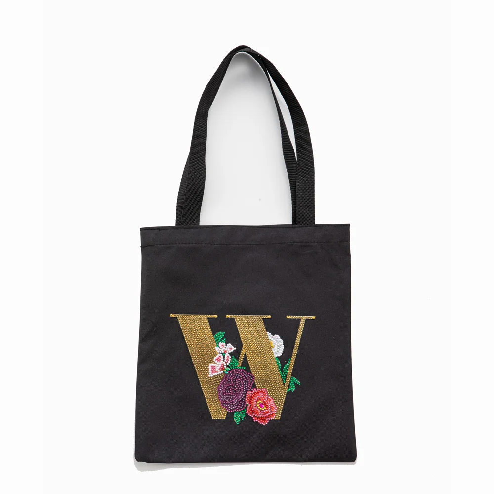 DIY Diamonds Painting Handbag Linen Shopping Bag Portable Fashion for Work