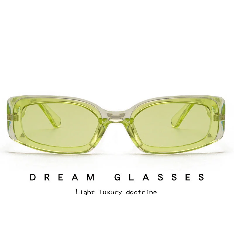 Small Rectangle Sunglasses Trendy Non Polarized Colored Lens