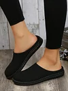 Plain Color Mesh Fabric Flat Clog Shoes