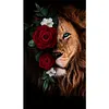 Diamond Painting -DIY Round Drill Flower Lion(40X70CM)