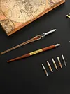Starry Sky Glass Fountain Dip Pen Stationery English Calligraphy Pen Gift
