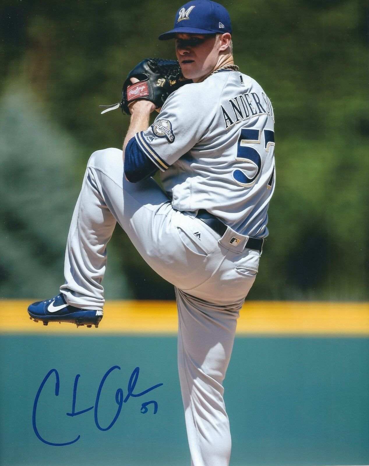 Autographed CHASE ANDERSON Milwaukee Brewers 8x10 Photo Poster painting - COA