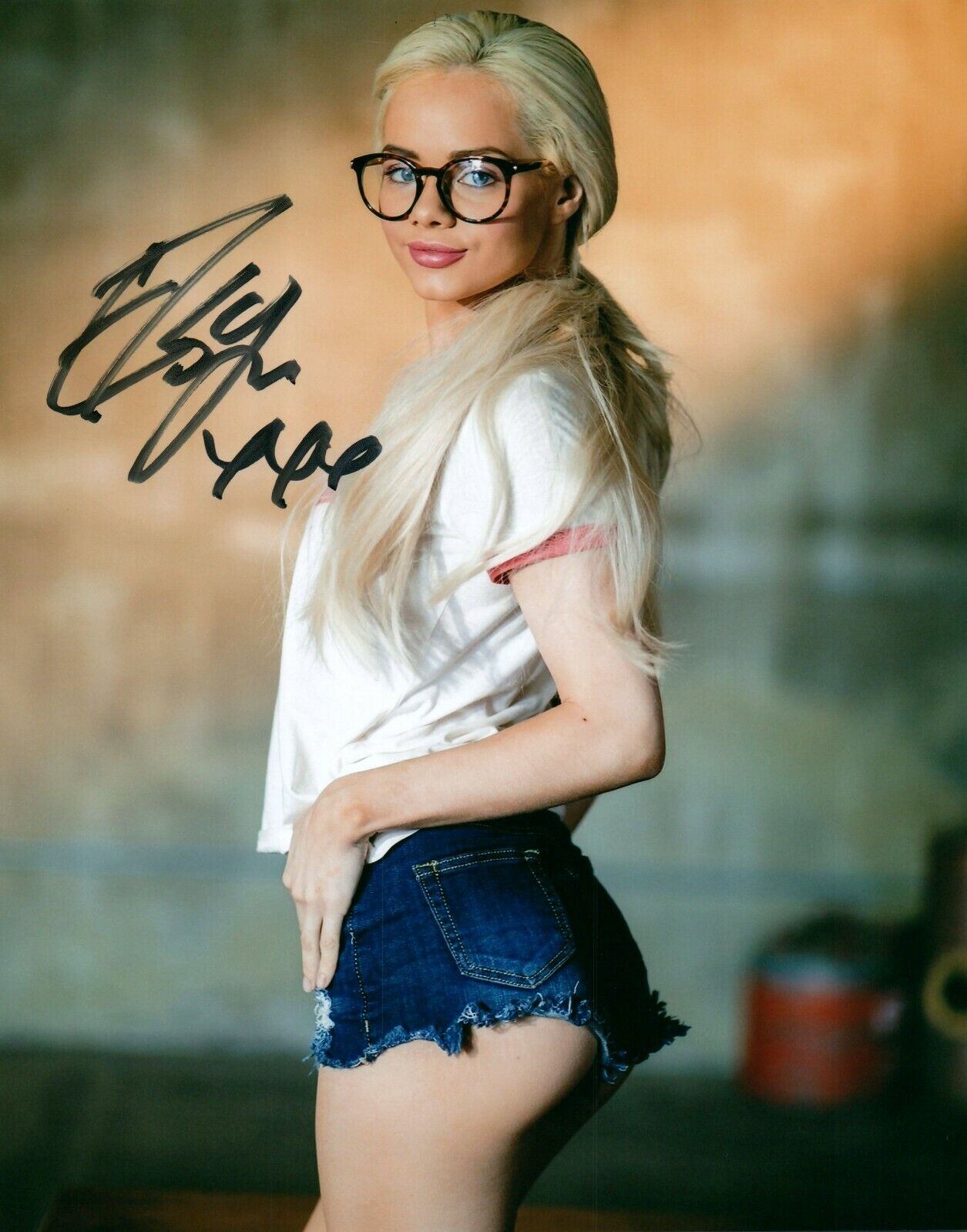 Elsa Jean Super Sexy Cute Signed 8x10 Photo Poster painting Adult Model COA 74C