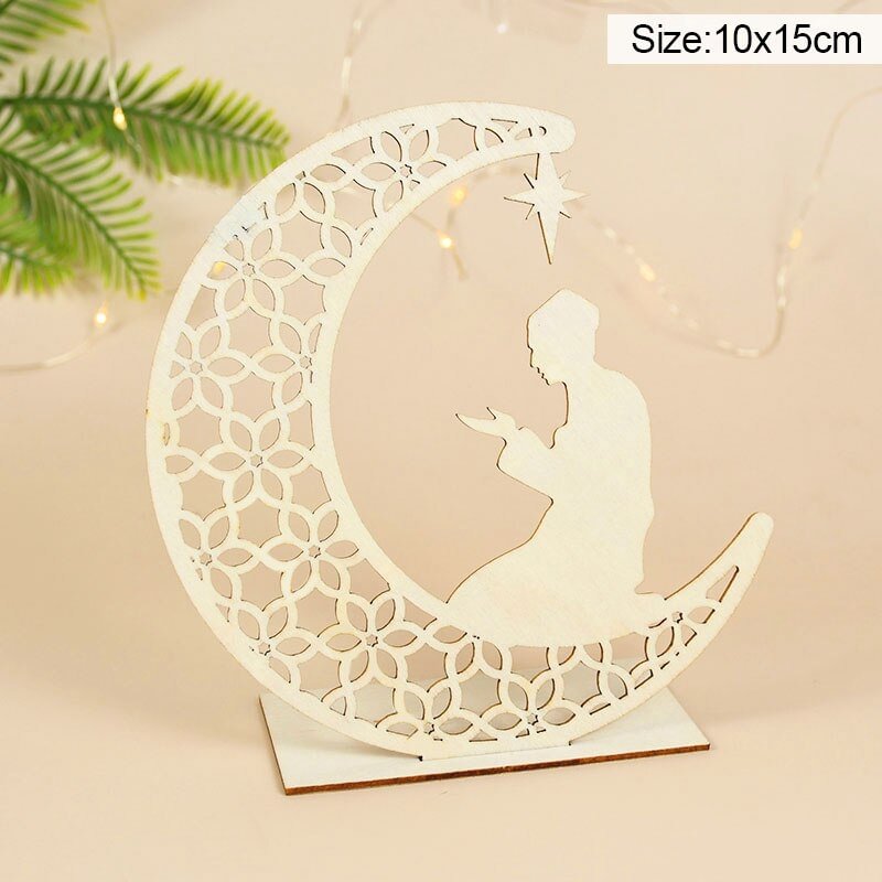 EID Mubarak Wooden Pendant Ornament DIY Ramadan Decorations For Home Islamic Muslim Party Supplies Ramadan Kareem EID Gifts