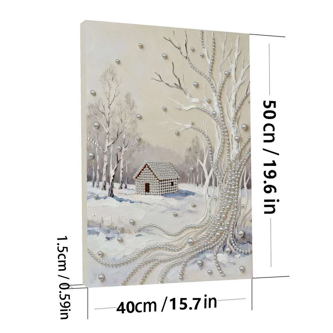 Snowfield DIY Pearl Diamond Art Kit for Adults Home Decor With Frame 30x40cm