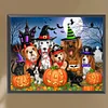 Halloween Hund - runder Bohrer Diamantmalerei - 50*40cm