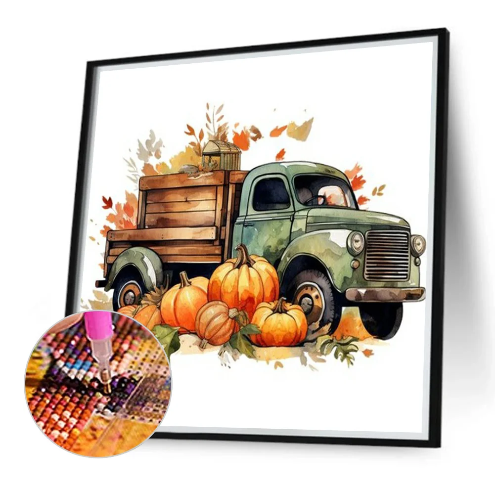 Diamond Painting - Full Round Drill - Pumpkin Lorry(Canvas|40*40cm)