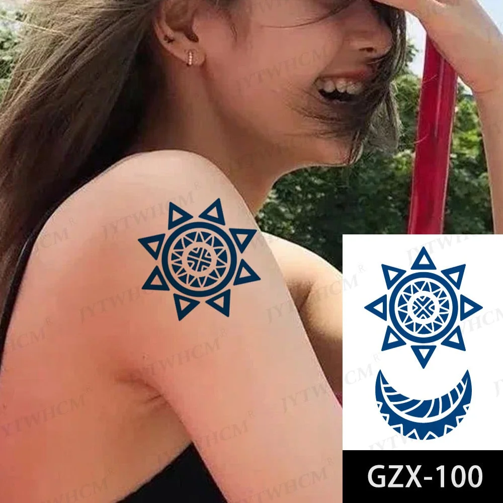 Juice 2 Weeks Lasting Tattoo Sticker Moon Forest Small Arrow Rose Waterproof Transfer Fake Tatoo Female Transfer Tatto Men Women