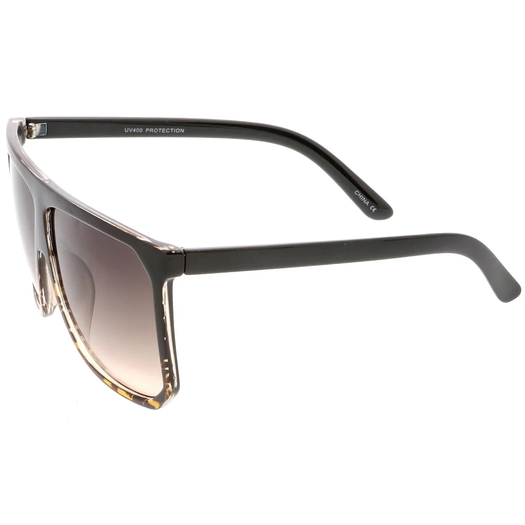 Oversize Two Toned Flat Top glasses With Square Lens 62mm