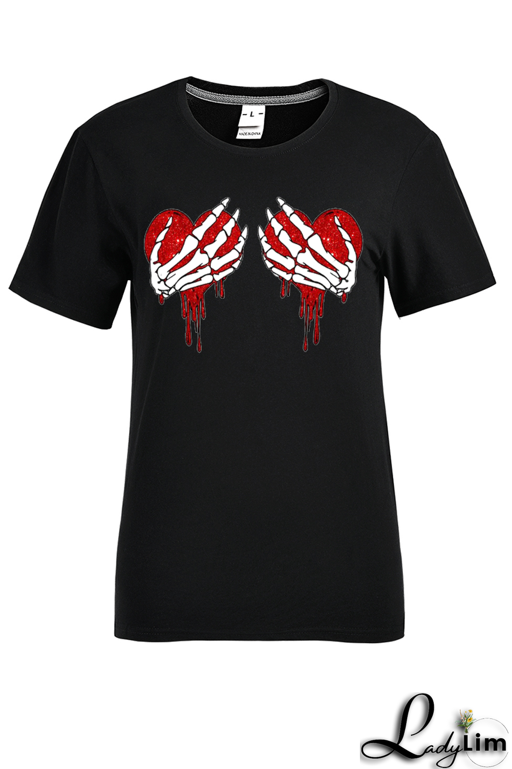 White Fashion Print Patchwork O Neck T-Shirts