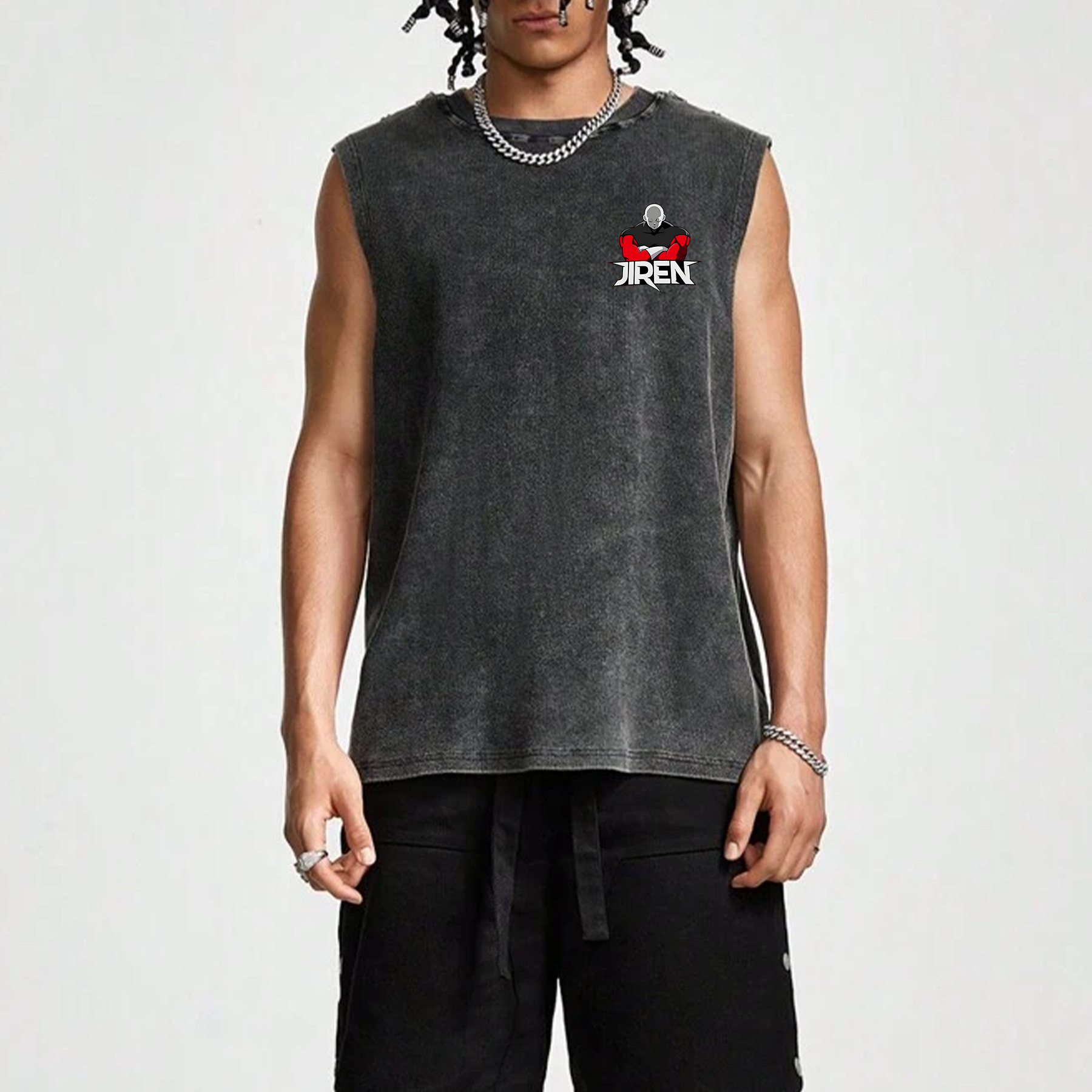Casual Batik Anime Print Fitness Vest