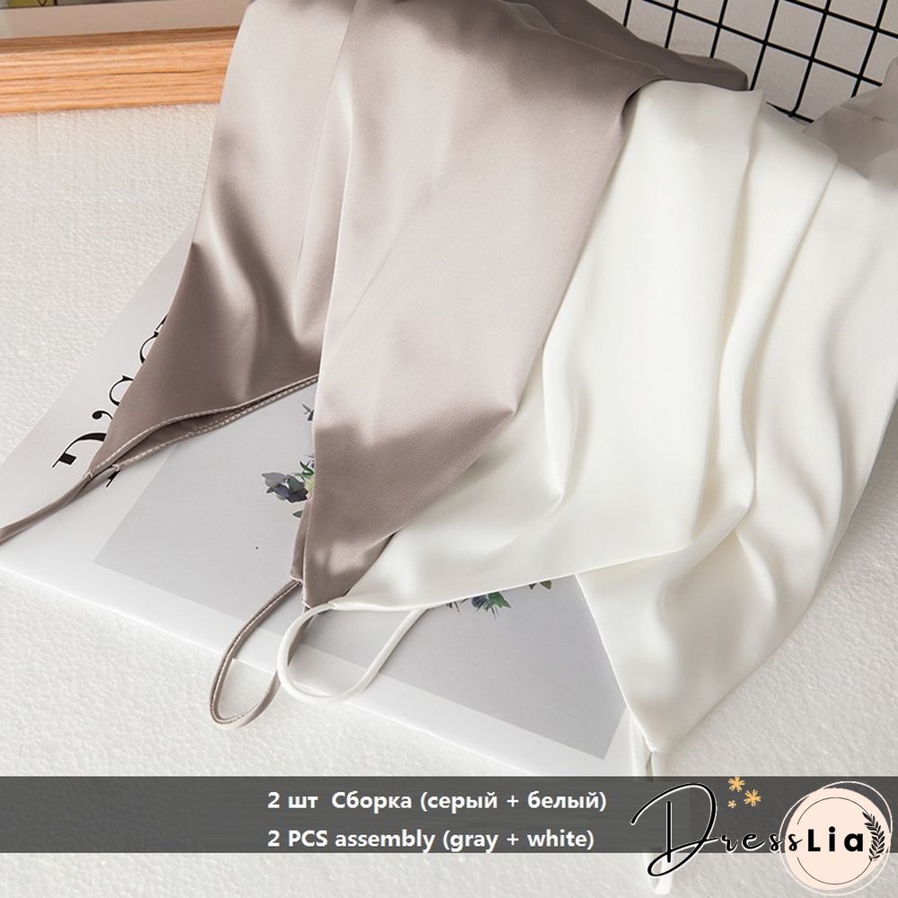 Summer Crop Top Women Camis Silk Satin Tank Top Women Camisole Sleeveless Vest Roupas Femin Cropped Croo Top Binder Trans