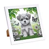 5D DIY Partial Special Shaped Drill Diamond Painting Kit Dog Decor With Frame Kit 18x18cm